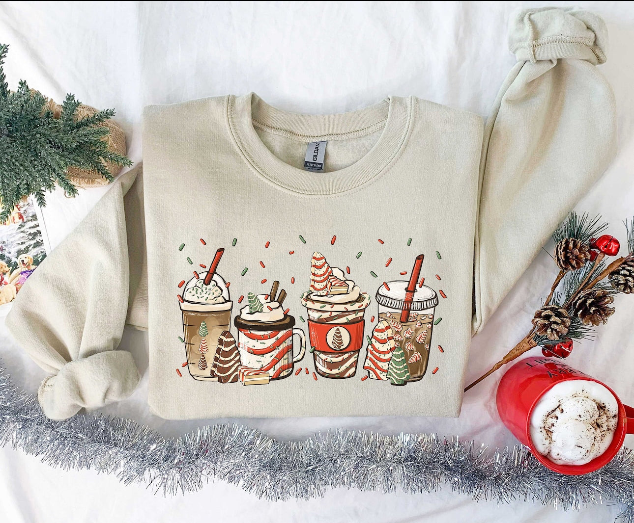 Christmas cake coffee lovers sweatshirt