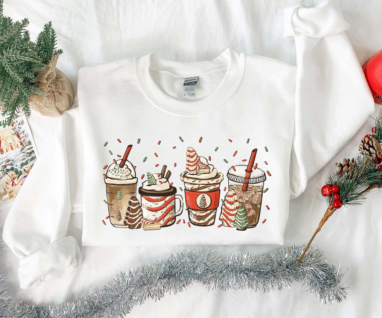 Christmas cake coffee lovers sweatshirt