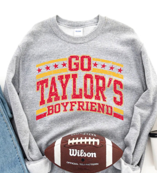 GO TAYLOR’S BOYFRIEND sweatshirt.